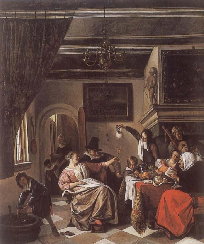 Jan Steen As the Old Sing,So twitter the Young China oil painting art